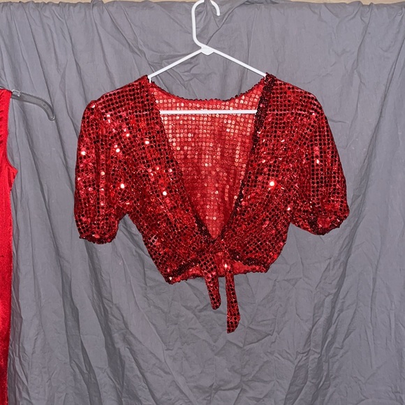 Halloween Ruby Red Sequins 2 piece costume - Picture 8 of 8